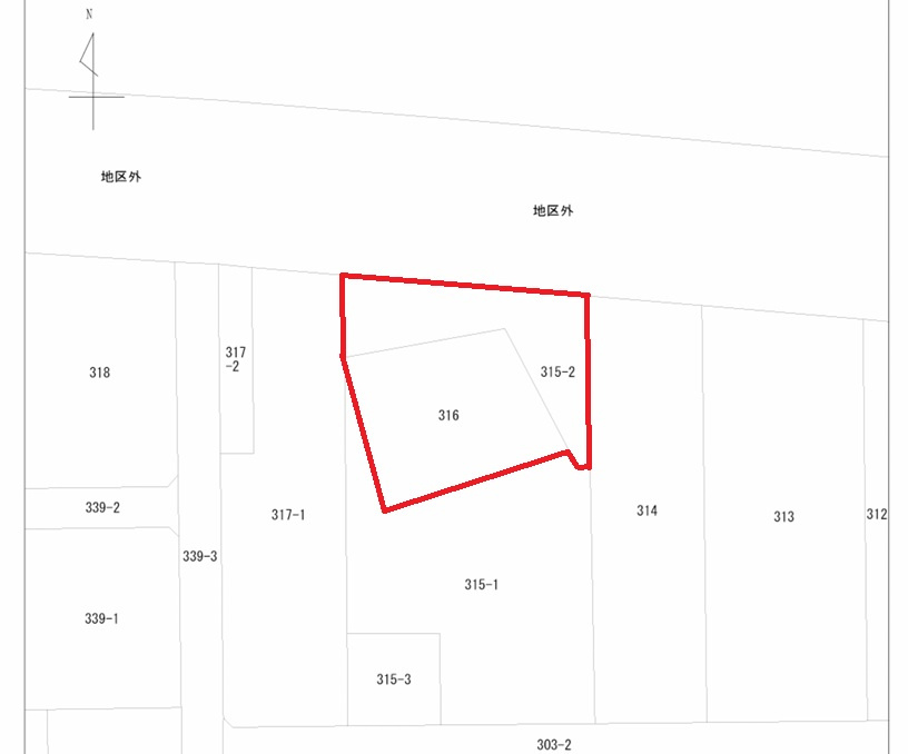 -三丁目不動産-　深谷市長在家　国道沿の区画図