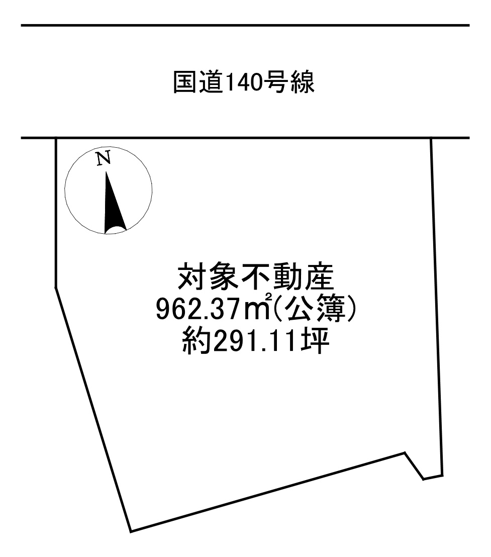 -三丁目不動産-　深谷市長在家　国道沿の土地図
