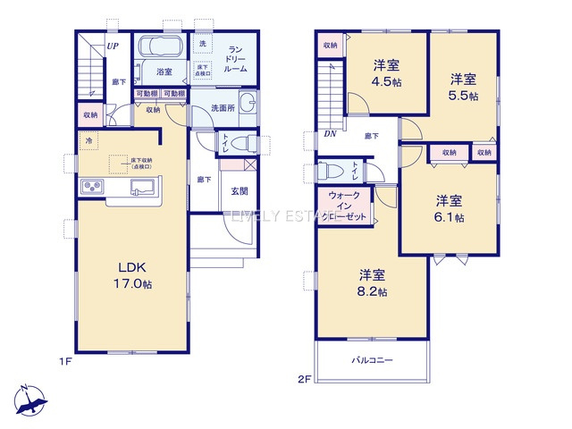 越谷市大字大泊 新築分譲住宅 全7棟 3号棟の間取り