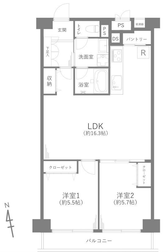 花小金井スカイハイツの間取り