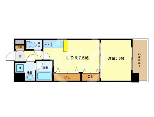 アーバネックス福島の間取り|アーバネックス福島　開放感ある間取り