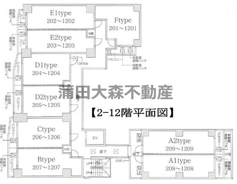 ヴェルステージ蒲田駅前の区画図