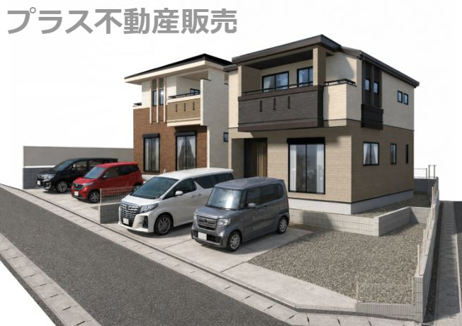 【外観】 | 那珂川市片縄西4丁目　1号棟（全2棟）【仲介手数料無料・0円】 | 現地写真。同じ物件を見るなら、プラス不動産販売にお任せ下さい。