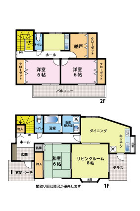 早良区内野六丁目　中古戸建の間取り