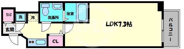 ロイヤルレジデンス北梅田の間取り|ロイヤルレジデンス北梅田　開放感のある間取り