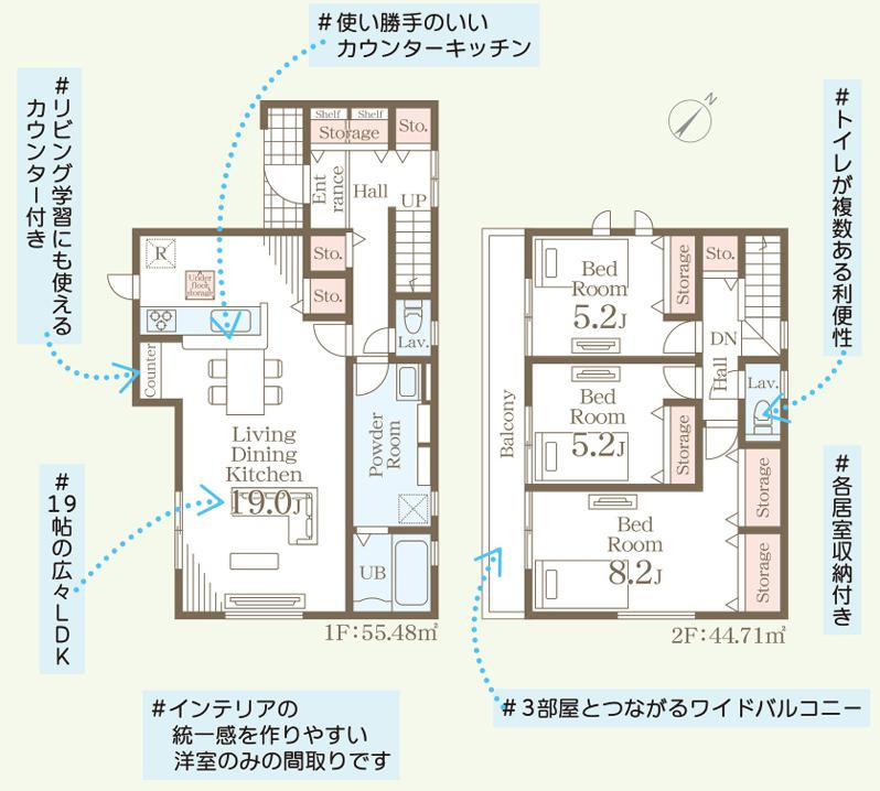 ひたちなか市田彦10期　新築戸建　2号棟の間取り