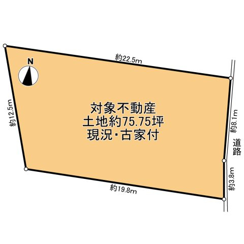 豊中市永楽荘三丁目古家付土地の土地図|地形図です！