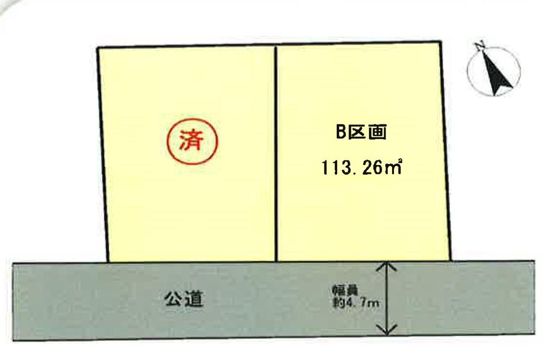 造成地　南側道路の区画図|B区画