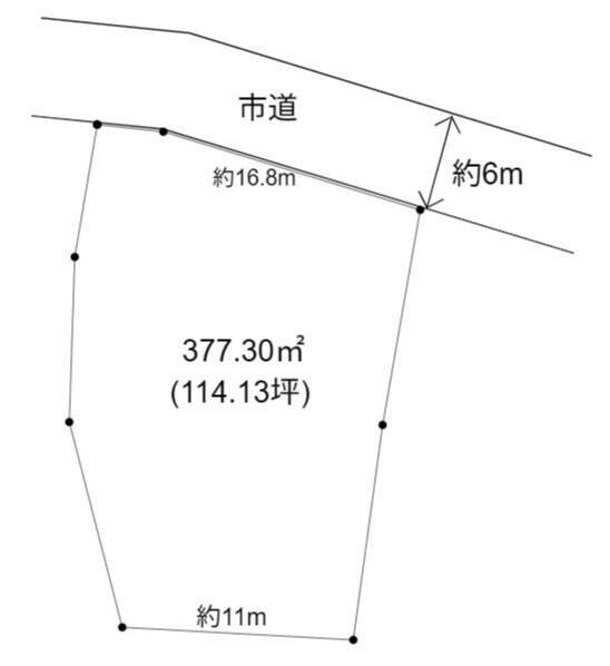 明石市大久保町松陰　土地の土地図|約114.13坪です。分筆相談可。