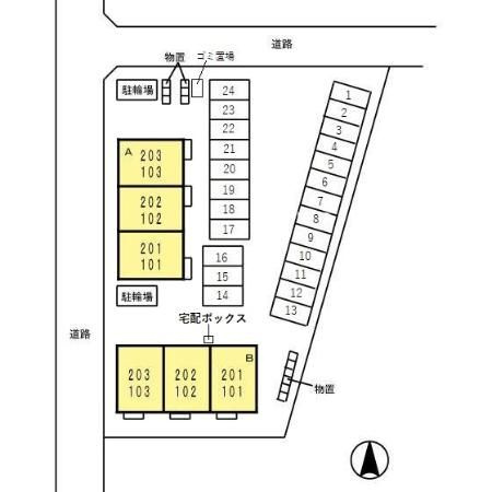 D-room戸出Ⅰ　A棟の区画図