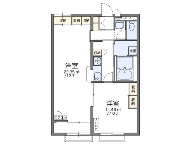 レオパレスおおどりの間取り