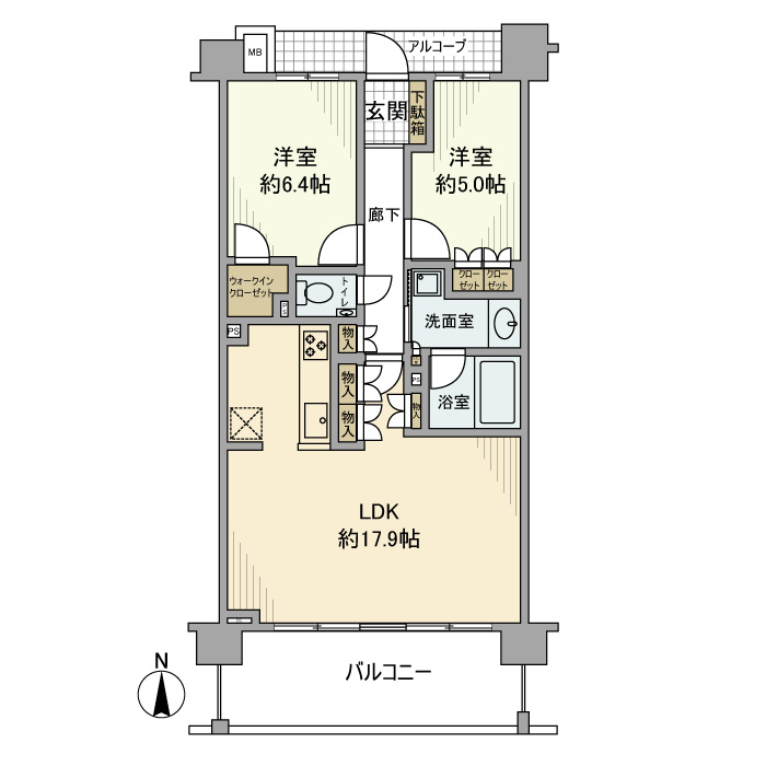 アールブラン綱島の間取り