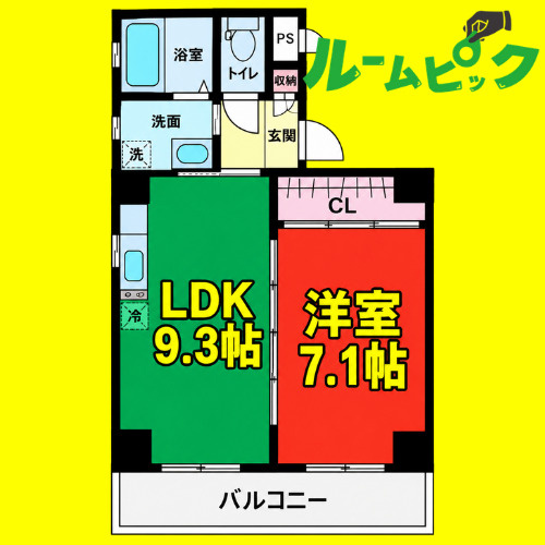 クレアール　名古屋市賃貸　仲介手数料無料の間取り