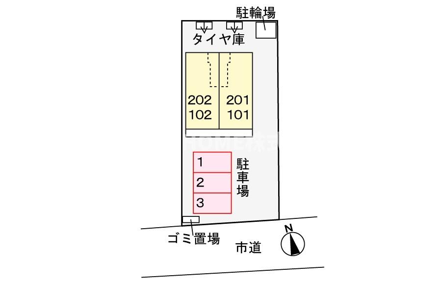 福知山市土師新町４丁目のアパートの区画図