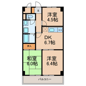 市川市相之川１丁目の賃貸マンションの間取り