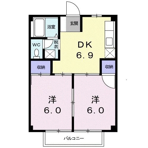 シティハイツ若草の間取り