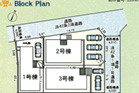 茅ヶ崎市平太夫新田　新築戸建　全３棟の区画図|対象地は１号棟でｓ。