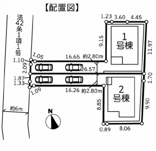 【仲介手数料０円】藤沢市獺郷　新築一戸建て　全2棟の区画図|【仲介手数料０円】藤沢市獺郷　新築一戸建て　全2棟