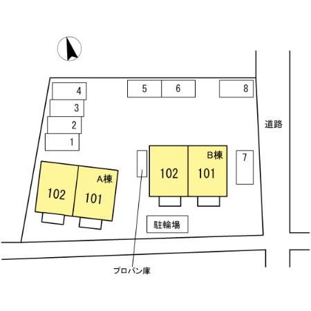 リバティー小林　ＡＢの区画図