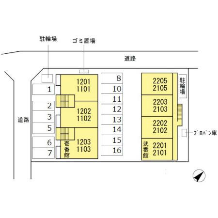 パークコート砂川　壱・弐番館の区画図