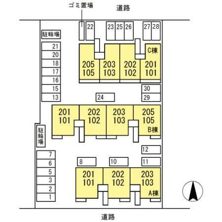 シュトラーレン高野　ＡＢＣの区画図