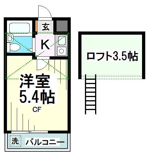 世田谷区豪徳寺１丁目のアパートの間取り