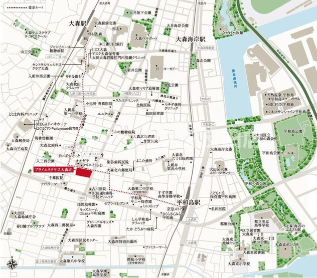 【地図】プライムネクサス大森北