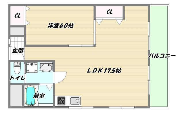 大阪市淀川区新高４丁目の賃貸マンションの間取り