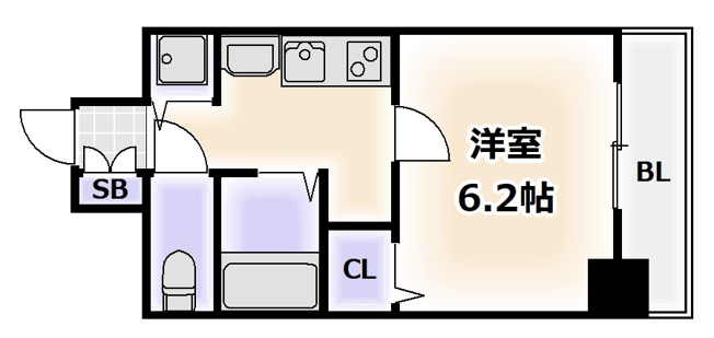 【間取り】 | プレサンス難波幸町