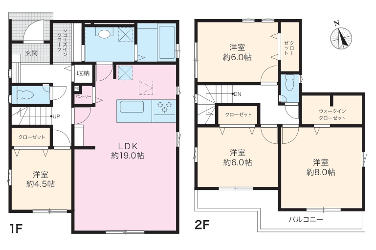 泉区新橋町 新築戸建 1号棟 6490万円の間取り