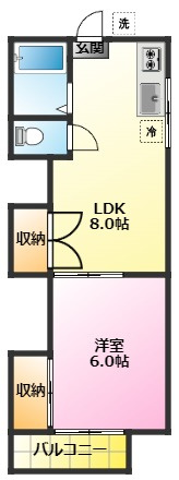 みつ和荘の間取り|都市ガス　給湯器　駐輪場