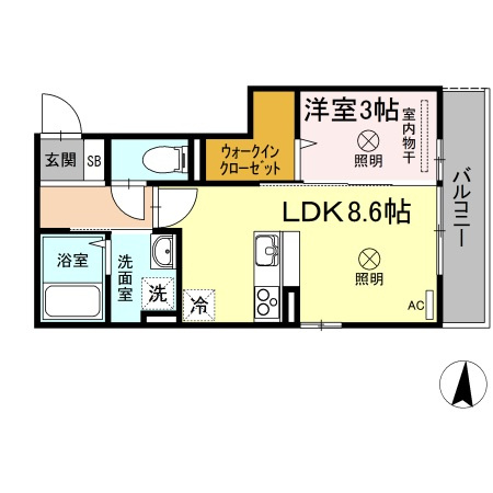 ウィング　A棟の間取り