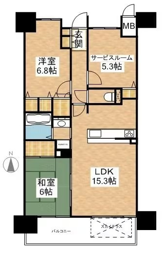 ロイヤルガーデン伊福町 の間取り