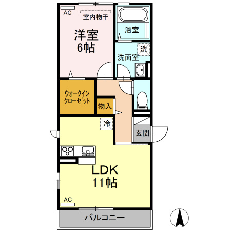 グランパルクききょう B棟の間取り