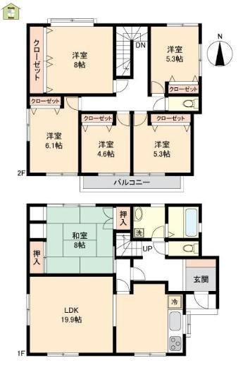 草加市青柳5丁目　中古一戸建ての間取り