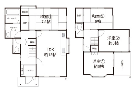 岸和田市極楽寺1丁目　中古戸建の間取り