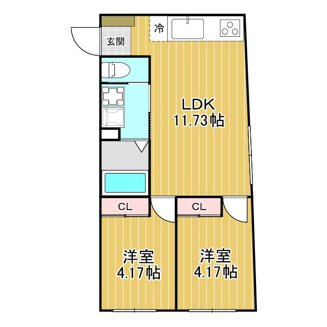 世田谷区東玉川２丁目の賃貸マンションの間取り