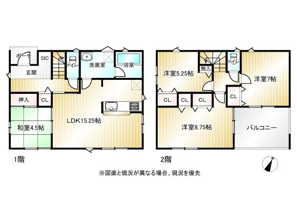 深谷市武川　中古戸建の間取り|図面と現況が異なる場合、現況を優先とします。