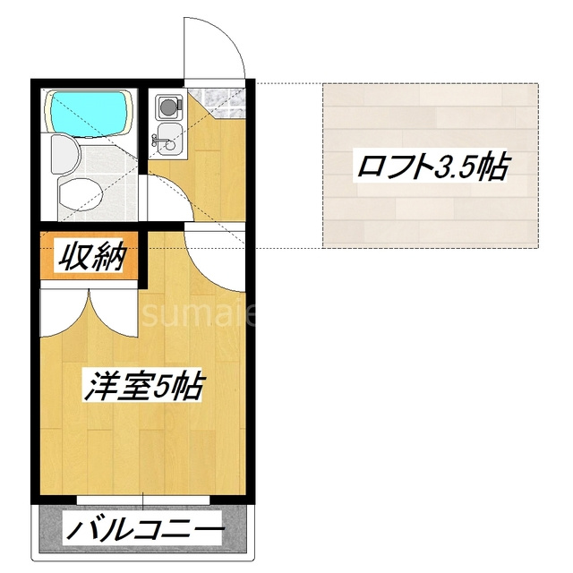 ルミエール三田の間取り|ロフト＆収納付き