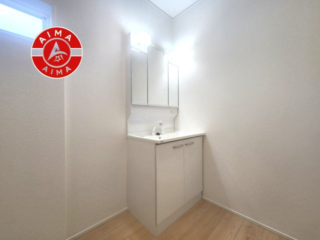 古賀市中央6丁目第9-2棟（2号棟）の内観：施工例|洗面所は小さなプライベートスペース。歯磨き、洗顔と毎日施す個人空間。