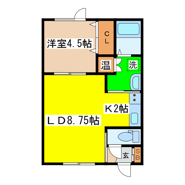 クリア釧路木場の間取り