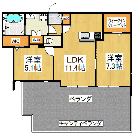 川崎市多摩区菅５丁目の賃貸マンションの間取り