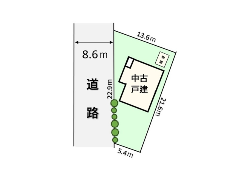行田市城西３丁目　区画図　前面道路　幅8.6ｍ