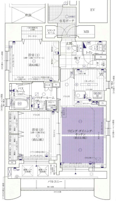 エステムコート船場プレミアの間取り