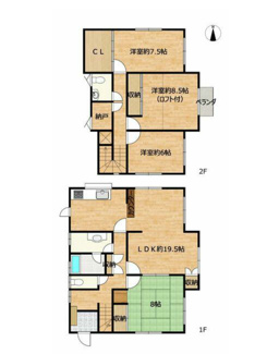 【間取り】 | 甲府市大里町 中古戸建 リフォーム済み 平屋 3K 庭付き | 4LDK 建物面積125.87m²