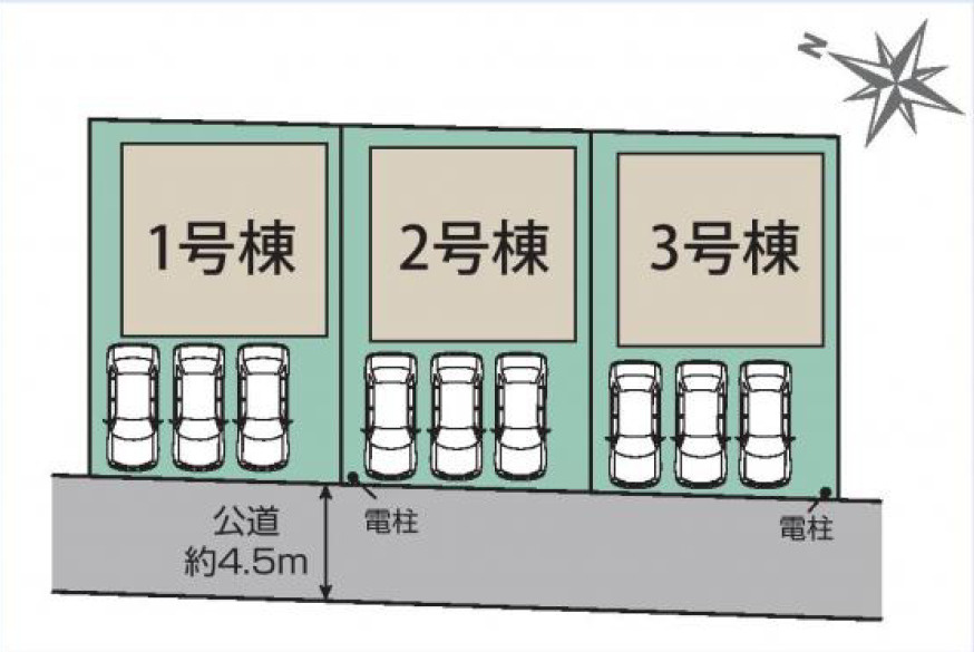 《仲介手数料半額》狭山市大字水野全３棟１期１号棟の区画図