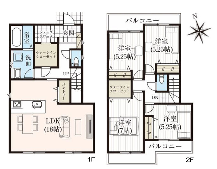 練馬区南大泉4丁目　土地40坪超×北東角地　カラーセレクト対応の参考プラン|4LDK+SIC+2WIC+パントリー+カースペース3台分　敷地面積 134.22ｍ2　建物面積 106.41ｍ2　建物価格 1,900万円　総額 9,180万円