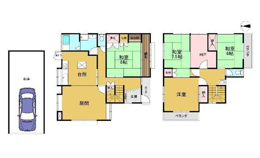 神戸市西区大津和2丁目　中古戸建の間取り