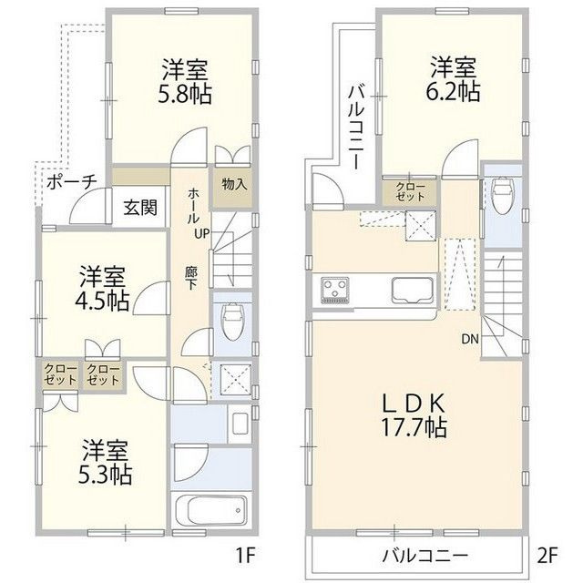 貸家　西東京市向台町の間取り