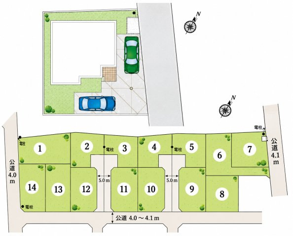 鴻巣市小松1丁目（14区画）7号棟の区画図
